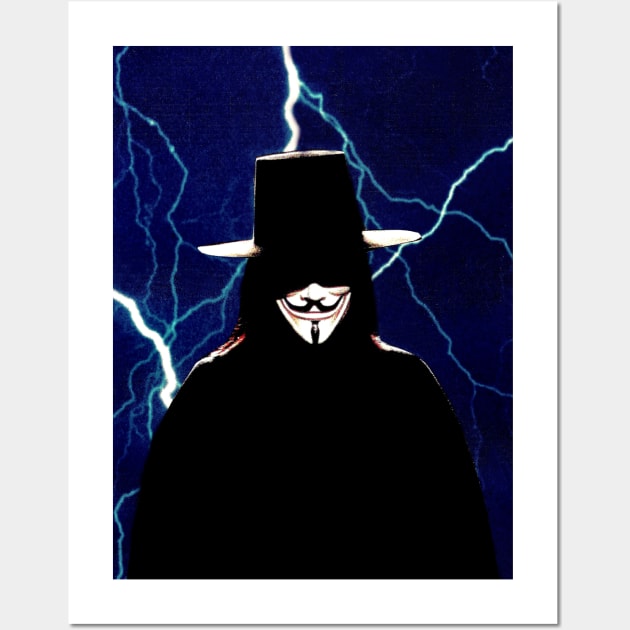 Anonymous Hacker V for Vendetta Guy Fawkes Wall Art by seruniartworks